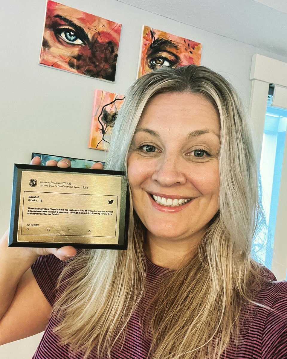 beks__19's tweet photo. I am going to the Hockey Hall of Fame!  

I am so excited to share I am one of 52 people getting my tweet recognized!  

This tops off an amazing win by my @Avalanche this year! @StanleyCup 

My love for the @backstreetboys and Joe Sakic can be enshrined forever.  #stanleytweets https://t.co/EOWWQRM0iQ