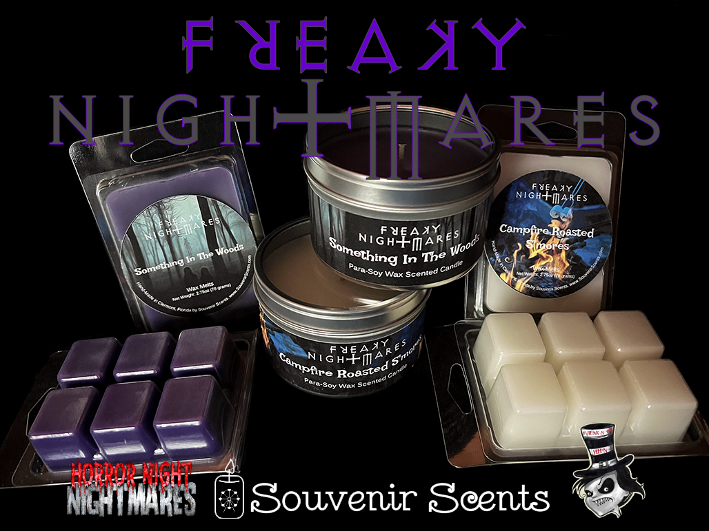 Collaborating with <a href="/Freaks_HHN/">Forever Freaks Of Halloween Horror Nights</a>, we bring you Freaky Nightmares! Partnering with <a href="/SouvenirScents/">Souvenir Scents</a> we bring you our first lineup! Campfire Roasted S'mores, and Something in the Woods! Available NOW! #20K #HHN31

bit.ly/3Pnu6u7
bit.ly/3QD0GsU
bit.ly/3QEt9hP