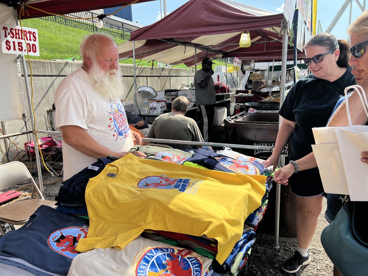 GreatInland's tweet photo. Wear your festival pride with our festival tees! Browse our colorful tees at the booth next to Fisherman’s Market Seafood. https://t.co/fVO07Z4aeZ