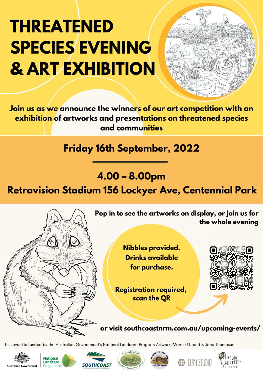 Friends of the Western Ground Parrot (@friendswgp) on Twitter photo Join us on Friday the 16th of September for a wonderful opportunity to view all the fantastic entries for the 'Threatened Species Art Competition' and find out who the winners are!
π¦π¦π¦π¦π¦π¦π¦π¦π¦π¦π¦π¦π¦π¦π¦π¦π¦π¦π¦π¦π¦
#savekyloring #threatenedspecies #westerngroundparrot Join us on Friday the 16th of September for a wonderful opportunity to view all the fantastic entries for the 'Threatened Species Art Competition' and find out who the winners are!
π¦π¦π¦π¦π¦π¦π¦π¦π¦π¦π¦π¦π¦π¦π¦π¦π¦π¦π¦π¦π¦
#savekyloring #threatenedspecies #westerngroundparrot