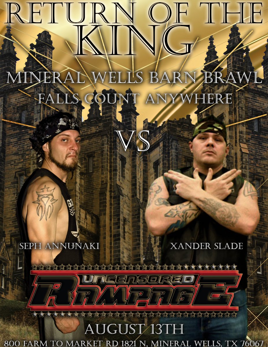 DamonSmith34's tweet photo. Rampage Uncensored
Tomorrow night we change the opinion of Pro Wrestling in Mineral Wells Texas. YOU the fans in Ram Country asked for it. 
Careful what you wish for..... https://t.co/5Yy3tQMv2m