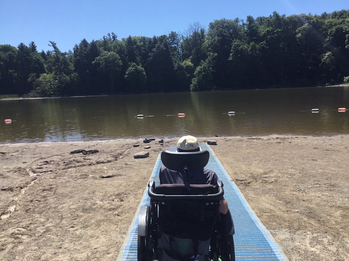 tffortytwo's tweet photo. Because of the @MobiMat_US my children could safely access the water without me injuring my back at @Hamilton_CA. Game changer! https://t.co/dLMmofbRD6