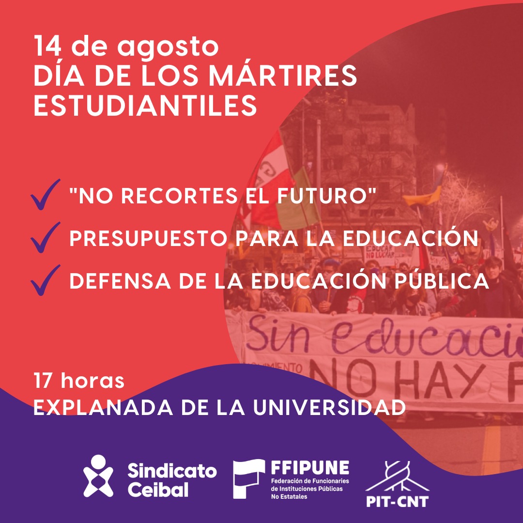 SindicatoCeibal's tweet photo. Sindicato Ceibal ¡defiende la educación pública!
¡Arriba l@s estudiantes, hoy y siempre! ✊✊
#NoRecortesElFuturo 
@PITCNT1 
@FFIPuNe https://t.co/zSKY38yE5H