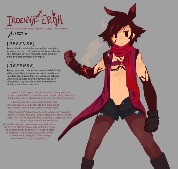 [OC] Iroennhe Eroh, a different take on the 'shonen protagonist' 