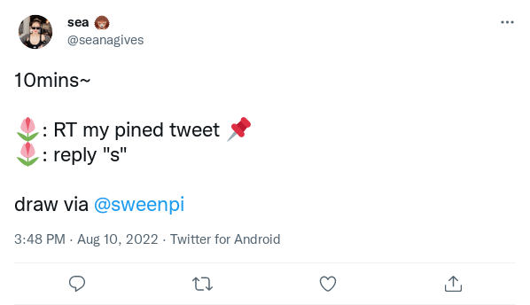 sweenpi's tweet photo. 🚨 Contest by @seanagives cancelled due [No more entries in 24 hours and no action done by the host]. Elaboration to the contestants will be appreciated.Details:
🗳 Entries: 42
⏳ Runtime: 2 days 17 hours 44 minutes https://t.co/hP75jXH49C