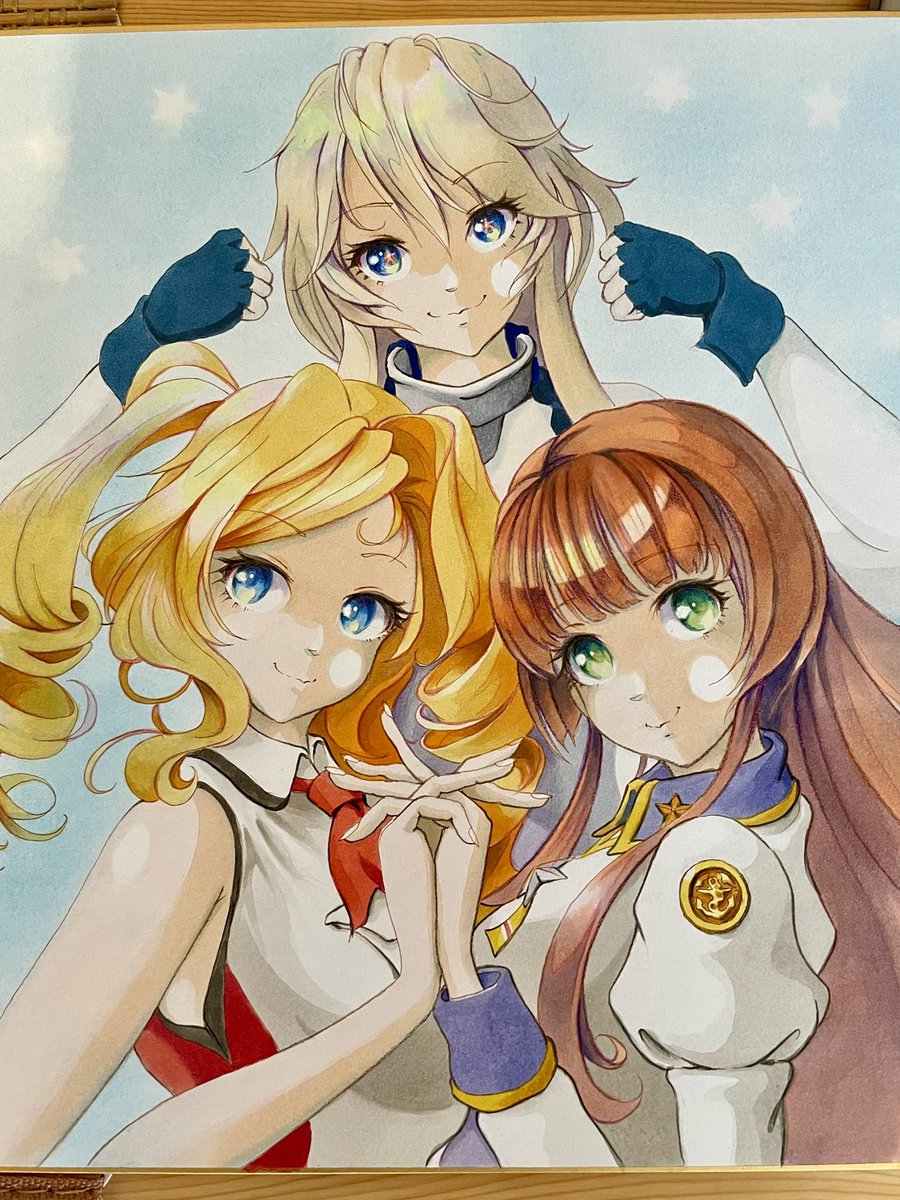 iowa (kancolle) multiple girls 3girls blue eyes blonde hair long hair brown hair uniform  illustration images