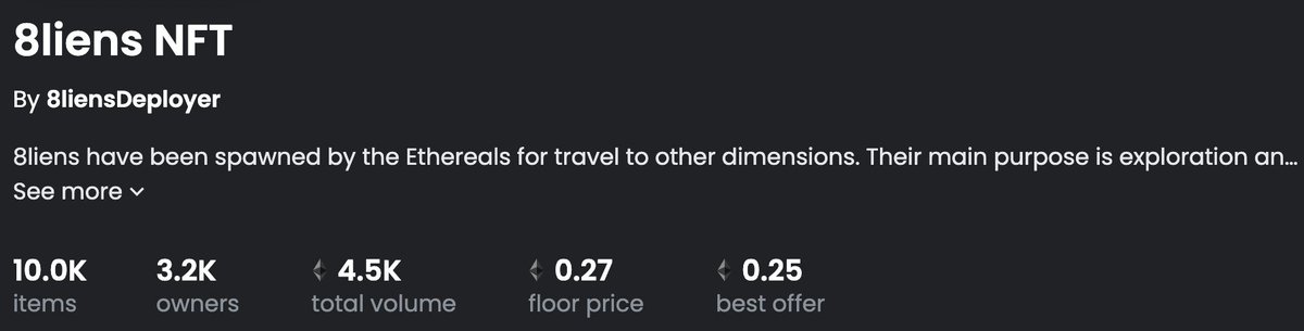 zeroruck_vetas's tweet photo. 4/7
Free is the new $: The team decided to launch with free mint + 0% royalty. This encourages a healthy secondary market where people are free to PVP and make profit at every step. OpenSea and X2Y2 have had the majority of volume making up a total of 𝟔,𝟏𝟓𝟎 𝐄𝐓𝐇 in 4 days https://t.co/9u6QUAenqJ