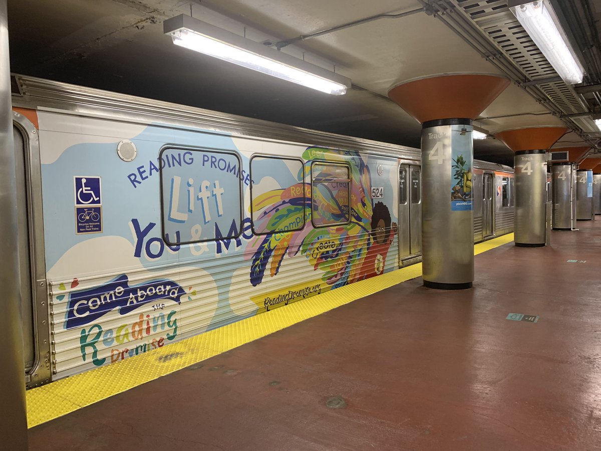 ShayTorie's tweet photo. My first time seeing #ReadingPromise @SEPTA_BSL @SEPTA_SOCIAL subway train. #NRGstation after @Eagles win. #ReadingIsFUNdamental @Readby4th https://t.co/Udg7AsczBh