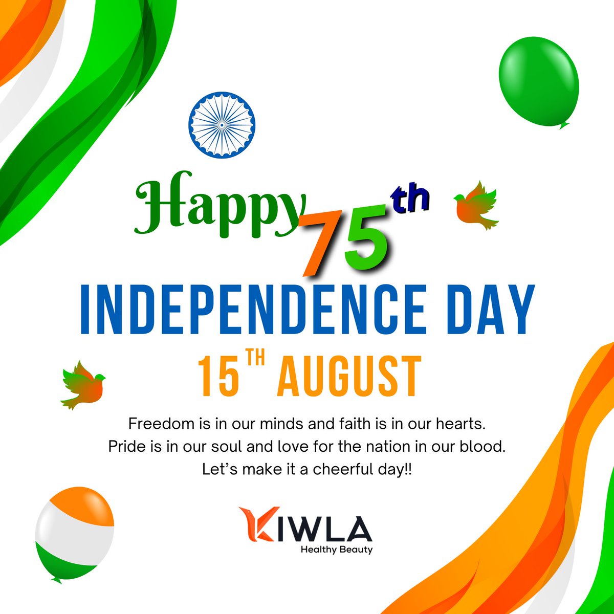 thekiwla's tweet photo. It’s time to pay respect to our nation. Celebrate the freedom, celebrate the independence.
.
#happy75thindependenceday #15thAugust #India #Independenceday #freedom #independenceNation #healthybeauty #thekiwla #welovekiwla @thekiwla https://t.co/yvBSVF5XGy