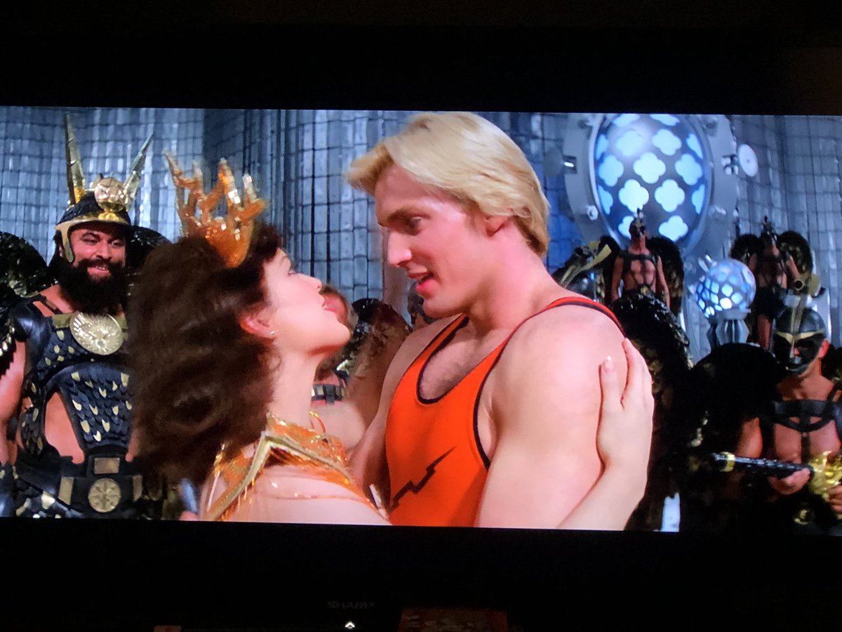 Watching Flash Gordon. I’d never seen this movie but I had seen the cartoon starring Toby Proctor, the voice of Tuxedo Mask.