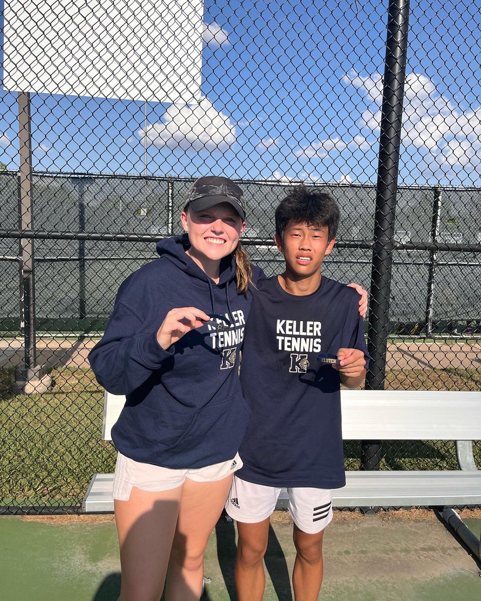 Congratulations to today’s Clutch players. One group playing at Plano and the other at Keller HS. Jason Clegg, Leila Gore, Addie Marshall, Malhar Pandhi, Bonnie Thomas, Ryan Warren, Kendall Curley, and Ricky Cho. ❤️🎾 <a href="/KHSIndianNation/">Keller High School</a>