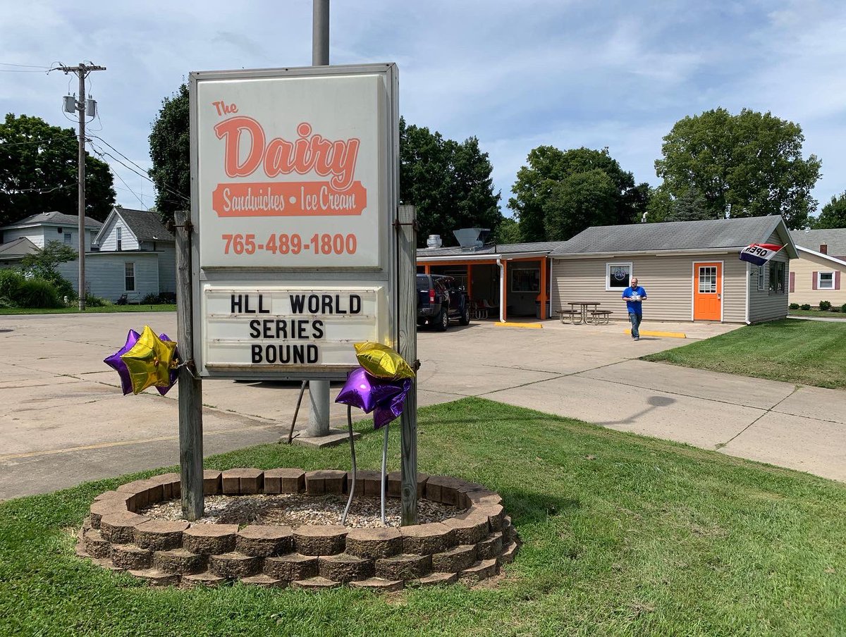When you go to an Indiana small town, you have to eat at the local spot whenever possible. Breaded tenderloin, tater tots &amp; butterscotch shake at the Dairy in #Hagerstown Friday while writing &amp; editing for 3 hours were wise choices by a veteran reporter.