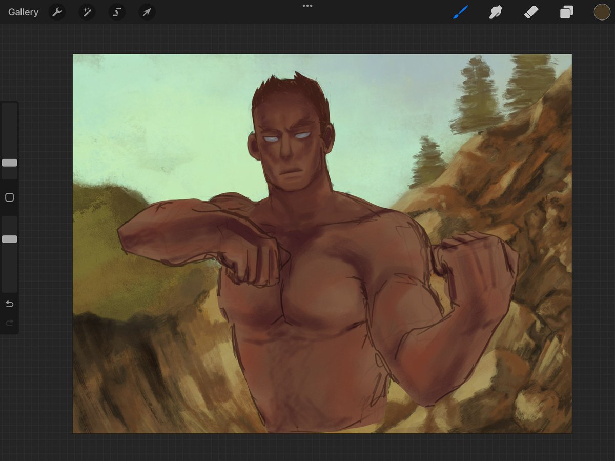 nottherealmyth's tweet photo. WIP!! earthbender oc guy dude, yeah https://t.co/dENonhAn68