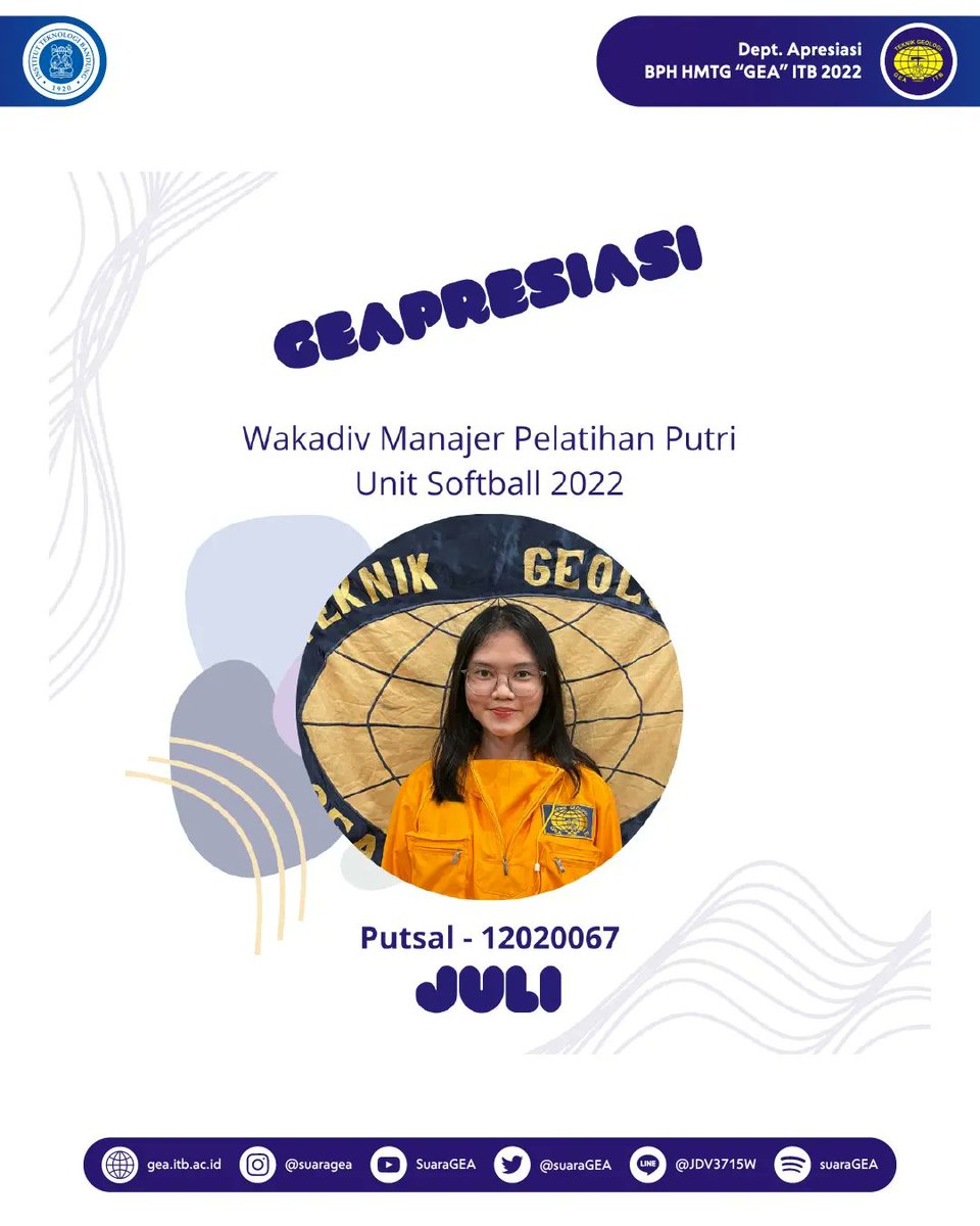 suaraGEA's tweet photo. [GEAPRESIASI JULI]

Selamatt!!!!
Bermodal semangat untuk senantiasa memotivasi diri yang bebuah prestasi, syukuri setiap pencapaian dan selesaikan tugas dengan penuh semangat.

Selamat brur atas prestasi di bulan Juli!! Semoga prestasinya senantiasa bermanfaat. https://t.co/7yfWZ8jGdq