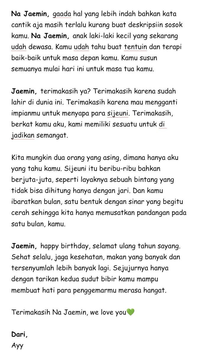 Happy Birthday to #JAEMIN 

Sayang kamu banyak-banyak 🥺💚