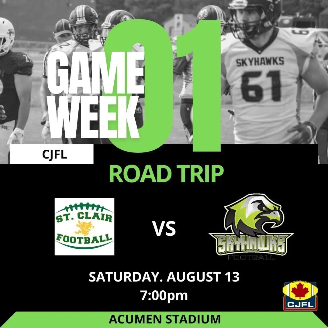 SkyhawksFootbal's tweet photo. Game Day is finally here! #cjfl #canadianfootball #ontarioconference #gameday https://t.co/Bm8637c6A6