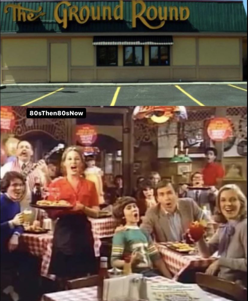 80sThen80sNow's tweet photo. Who Remembers the Ground Round?
#GroundRound #Restaurant #ChildhoodMemories #Childhood #Memories #80s https://t.co/LV3GKUr7ih