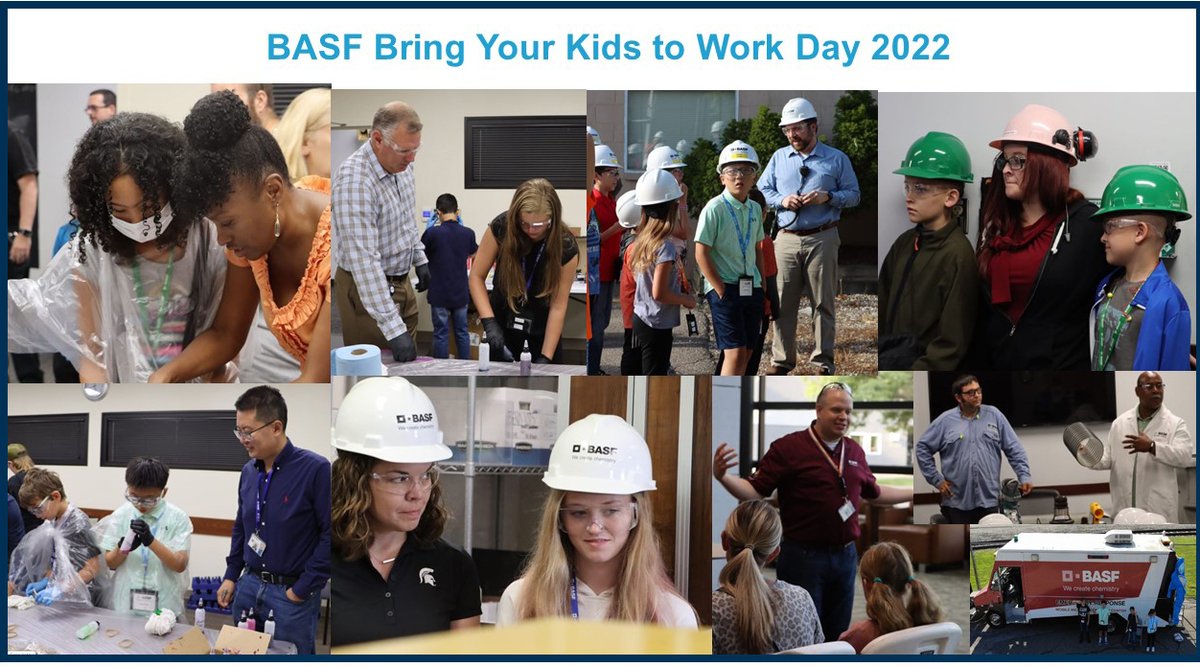 BASF_Michigan's tweet photo. On Wednesday, we invited our Wyandotte employees to Bring their Kids to Work. Everyone had a great time seeing their parents in action and learning how chemistry is a big part of everyday life. #belongatBASF #STEMatBASF #bringyourkidstoworkday #wyandotte #creatingchemistry https://t.co/QrIQ0FIOfB