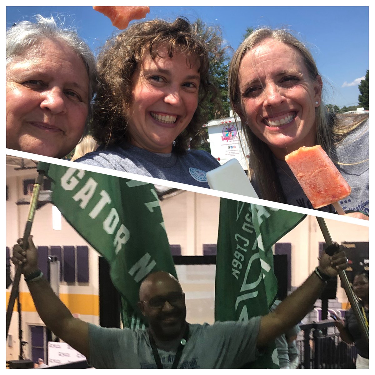 DCMSMediaCenter's tweet photo. A huge thank you to Dr. Schmolze &amp; our Gator Nation principal @CBMoton for providing us with the structure that allows us to teach &amp; touch hearts! Looking forward to a #RockSolid school year! @DutchmanCreekMS @RockHillSchools #GatorsUNLEASHED #TouchHeartsTEACH #BackToSchool https://t.co/lSvUwJQ8Kh