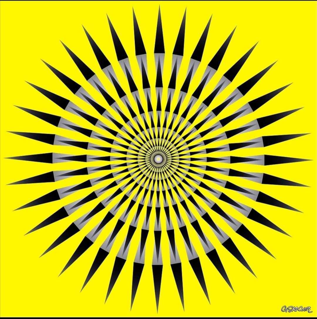 gsarcone's tweet photo. Self-moving Illusion
"Memory's Gate", shrinking / receding concentric circles. This autokinetic op art work is available as prints and exclusive products from my official store: https://t.co/mgW3Nt6Ddf
#autokinetic #opart #selfmoving #opticalillusion #colors https://t.co/SpI8zCW4GB