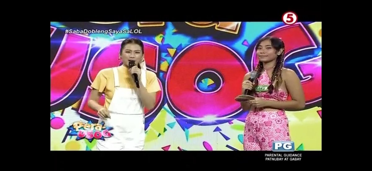 TV5manila's tweet photo. Mauwi kaya ni Saku ang 100,000? Tutok na dahil Jackpot round na! 🥳🤩

#SabaDoblengSayaSaLOL
#TropangLOLTV5
#IBangSayaPagSamaSama https://t.co/OQfdA6zDCP