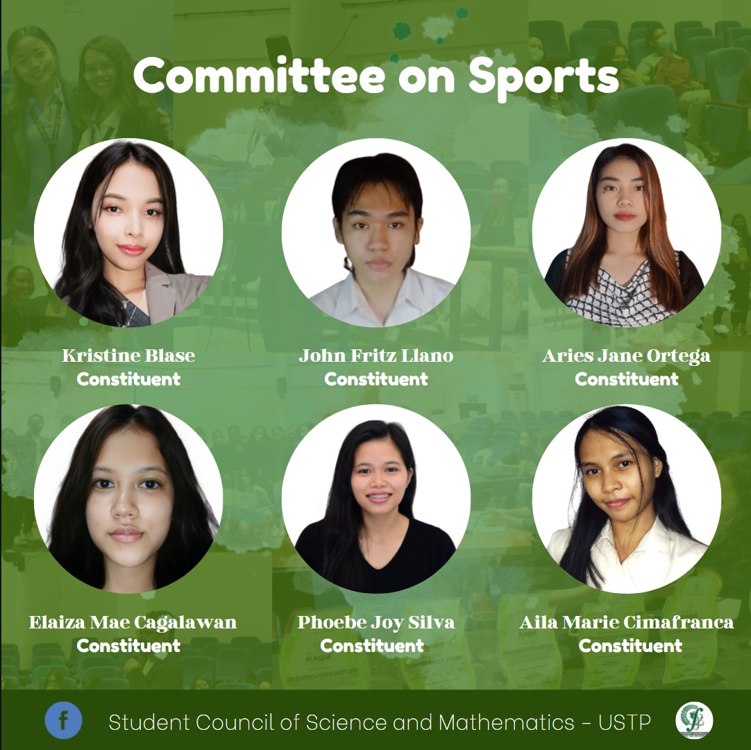 USTP_SCSM's tweet photo. Presenting our newly committee heads together with the appointed members of the SCSM officers, Committee on Sports and its constituents.

Brace yourselves as we continue the legacy of greatness towards the College of Science and Mathematics with these student leaders. 💚

Power! https://t.co/w4TmHFIBhg