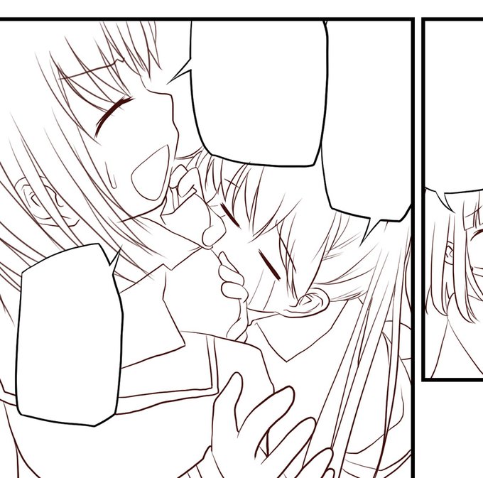 お胸に泣きつく女の子。 