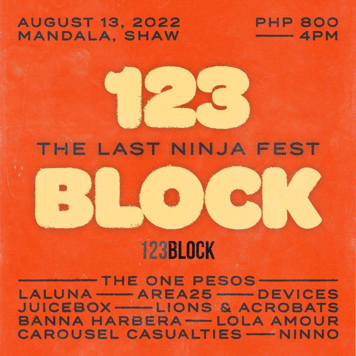 TheNinjaProd_'s tweet photo. Its D-Day!! One #LastNinjaFest, will we be seeing you? 👀🫰🏻

Gig starts at 4 pm in 123 Block. Don’t be late! 🎉 https://t.co/zff5rKbwd4