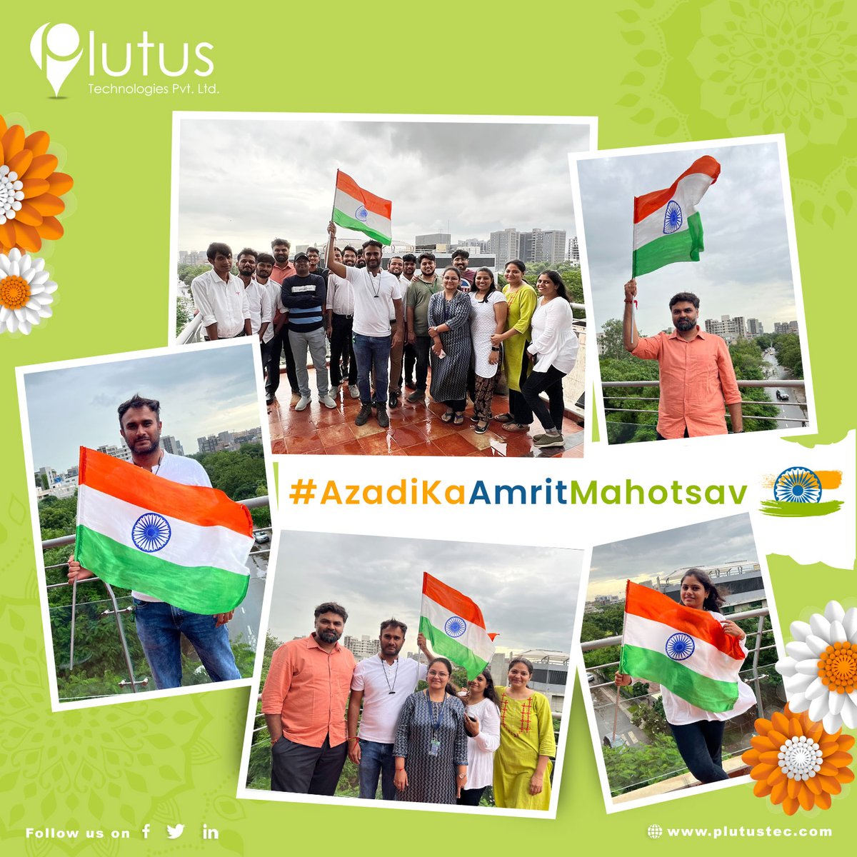 PlutusTech's tweet photo. Har Ghar Tiranga: Celebrating the 75th year of India's Independence
Plutus Technologies Pvt. Ltd. - Web & Mobile App Development Company
https://t.co/e13ovawbbp
#AzadiKaAmritMahotsav #HarGharTiranga #mobileappdevelopment #plutustec #webdeveloper #softwaredevelopment https://t.co/sBT4L9o4oG