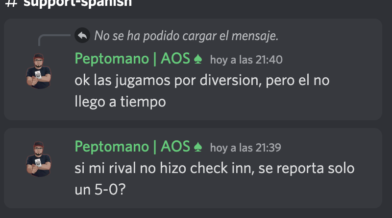 Quiero hacer pública una situación que viví hoy, día 1 de la fase 2 de la Qualy V2 de #AxieCon, en la cual <a href="/Peptomano/">Peptomano ♠️</a> intentó ganar por un walkover inventado, siendo que habíamos hablado previamente a jugar nuestras 5 partidas, en las cuales el resultado terminó 3-2 a mi favor🧵