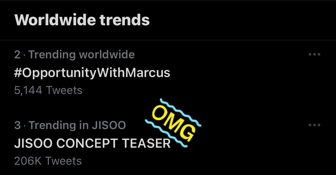 JisooLibrary's tweet photo. [ᴛʀᴇɴᴅꜱ] JISOO CONCEPT TEASER is now trending #3 Worldwide [+1] @BLACKPINK @ygent_official 

JISOO CONCEPT TEASER

YT:https://t.co/K0NjI0yk6p
BP IG:https://t.co/IKxdM6bAZ2
YG IG:https://t.co/ioTfH4LRij
FB:https://t.co/gpMEw2Cd7F
TT:https://t.co/TpAp4ZyO2C https://t.co/1tk9NJAtPx