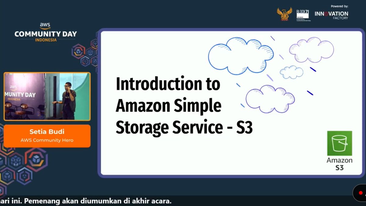 annorawr's tweet image. Pembicara Kedua yang dari Bapak Setia Budi selaku AWS Community Hero, dia juga salah satu dosen di Banding 🔥😎 @awsugjkt @donnieprakoso #AWSCommunityDay2022 #awsugid #awsugjkt
