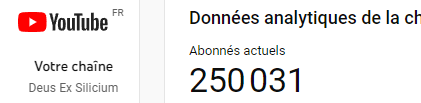 dexsilicium's tweet photo. Bon, ça commence à faire du monde là...
Si un jour on atteint les 300K, il faudra que je fasse une vidéo un peu spéciale du genre "Décorticage et analyse d'un réacteur nucléaire" ou bien "Ingénierie inverse d'un drone de combat" 🤭
En tout cas, merci à vous ! https://t.co/5yLwYCVLtI