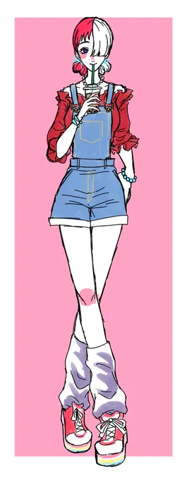ウタちゃんって髪型で結構印象変わりそうだよねって絵タピオカミルクティーとか好きそう 