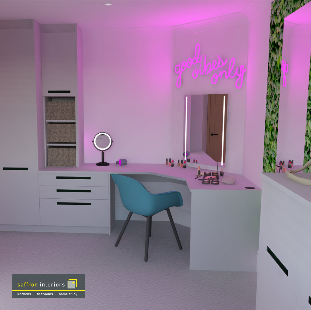 This dressing #makeup room is coming together nicely. We don't just do #kitchens, we provide solutions for your #bedroom #homeoffice #gamesroom #mediawall #dressingroom and more. Our designers are on hand to discuss your next room #makeover. (See what we did there?)
#goodvibes