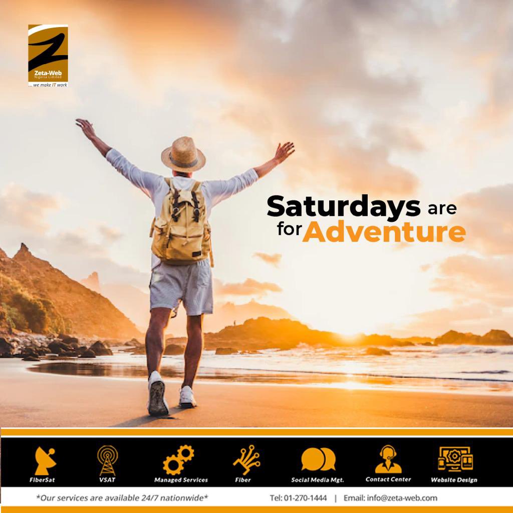 zetawebnigeria's tweet photo. At the end of the day, your feet should be dirty, your hair should be messy and your eyes sparkling.
Letโs Rejuvenate this weekend๐๐๐ฅฅ๐ด
#adventure #roadtrip #beach #saturdayactivities #weekend #chillweekend #unwind #dstvcatchup #explore #surfingthenet #onlineshopping https://t.co/5aSpi9UfnW