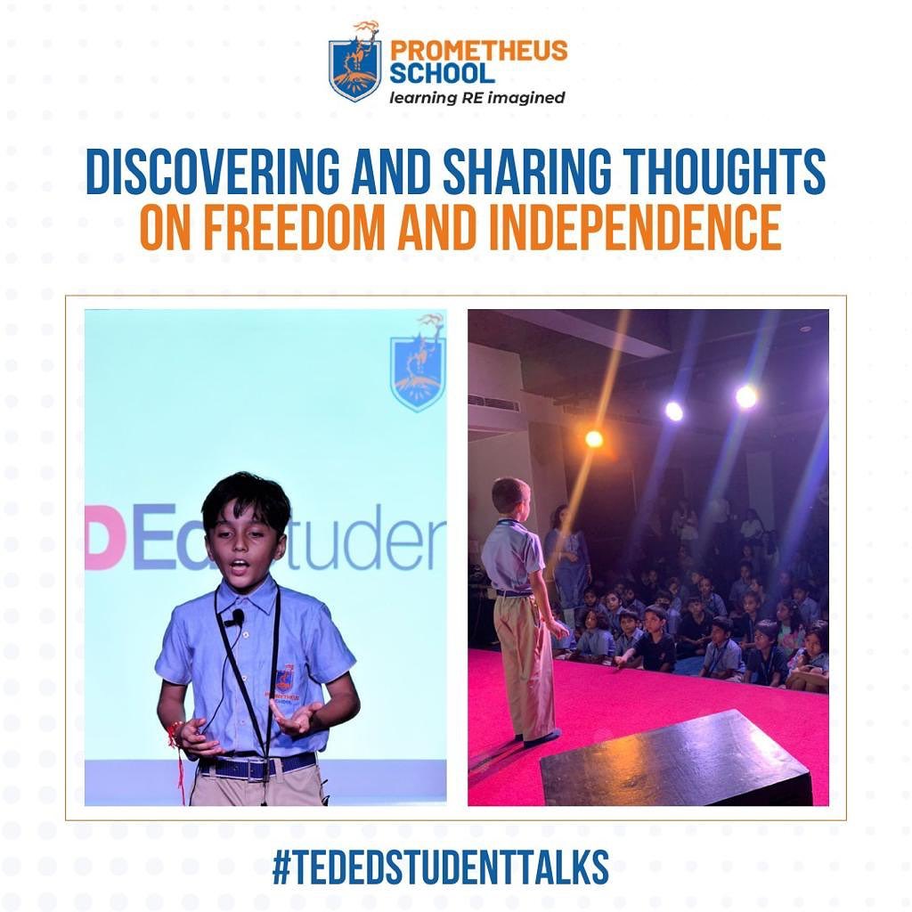 Prometheus_Edu's tweet photo. The #TEDEd program at Prometheus youth aims to spark & celebrate ideas & knowledge.
We invited the young, compelling speakers from Form 4 & 5 to present their ideas on 'What Independence means to them?' at an assembly to mark India's 75 #IndependenceDay.
#TEDEdStudentTalks https://t.co/RT09IWEXAu
