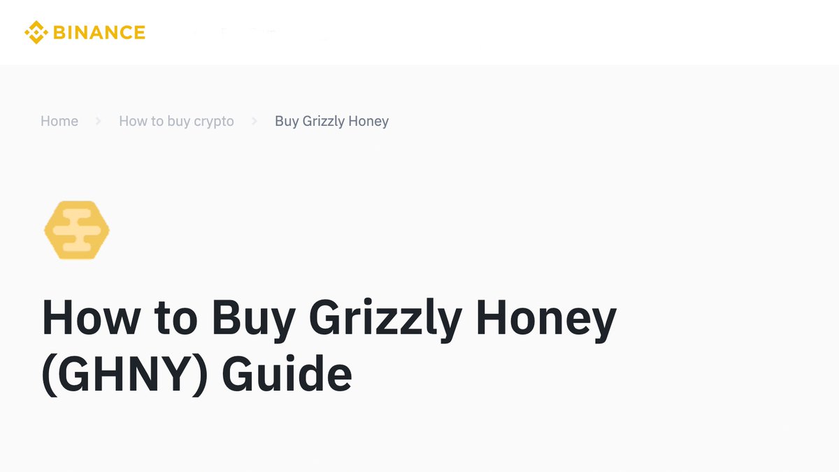 The first steps are made... What's next🤔?

binance.com/en/how-to-buy/…

$GHNY #GrizzlyFi #Binance