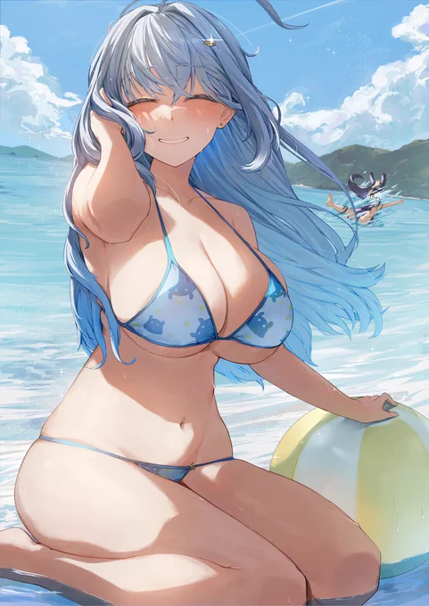 「水が冷たくて、気持ち良いですねっ♪…えへへ…///」 