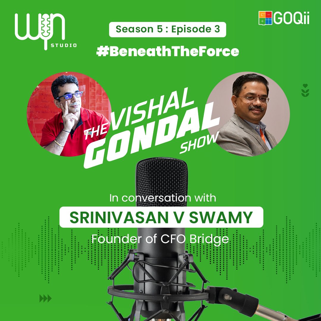 Founder of CFO Bridge, V Srinivasan shares his merit as one of the most sought after finance guys in the country, with our Founder & CEO @vishalgondal . Tune in to the latest episode of #BeneathTheForce podcast with V Srinivasan.

go.wyn.studio/btf
@WYNStudio 

#BeTheForce