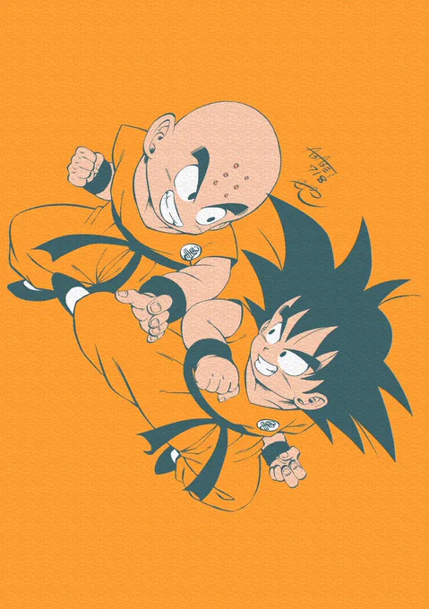 悟空とクリリン#ドラゴンボール #イラスト 