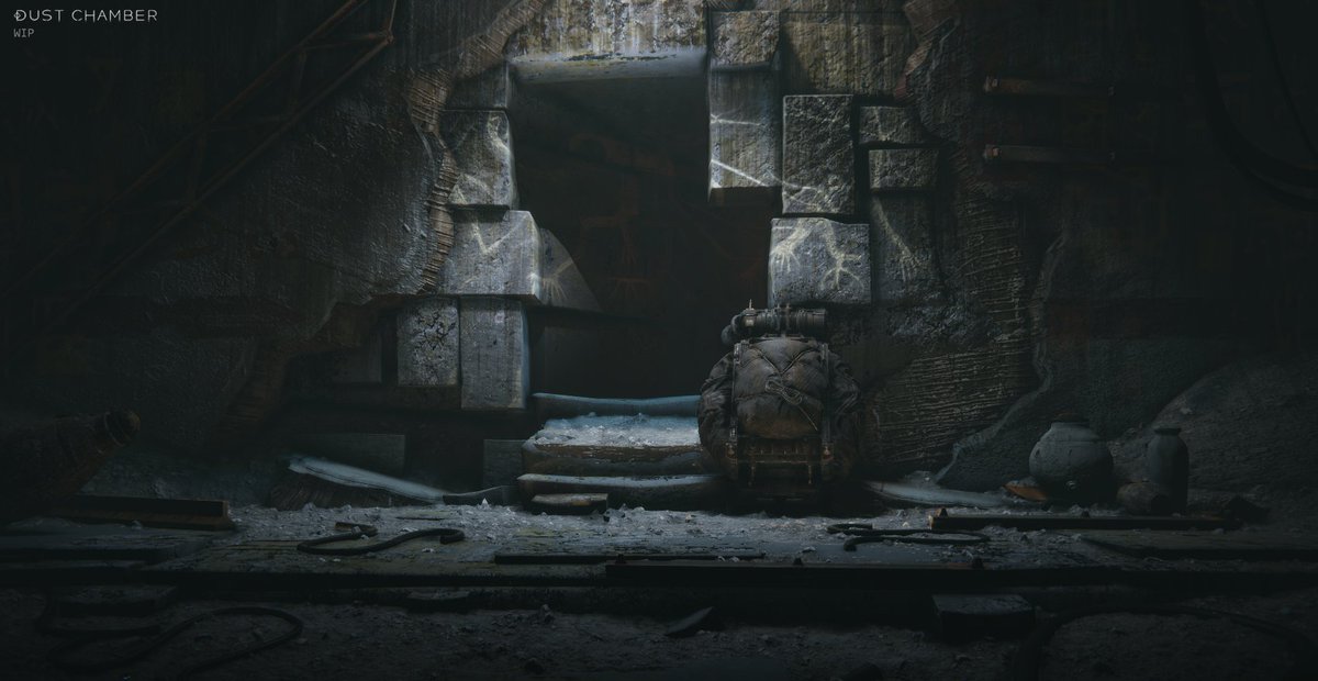 Who needs boring notes and diaries? Everything is written on the walls!
* Appropriate tools are required to uncover ancient inscriptions and secret passages 

#screenshotsaturday  #indiegame    #indiegamedev   #dustchamber #narrativedesign #gamelore #narrative