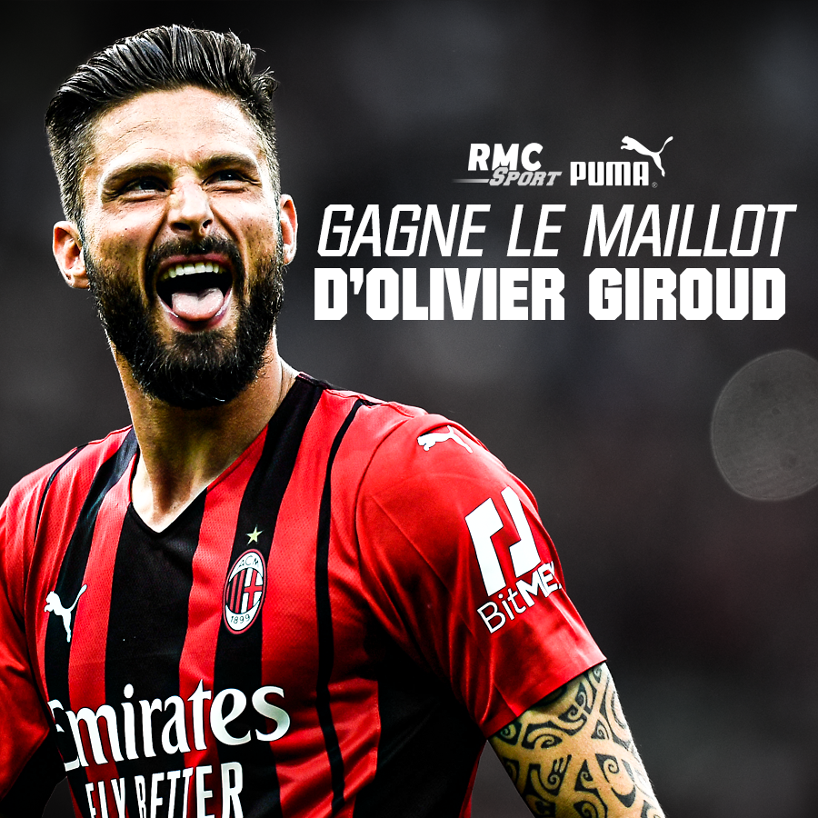 RMCsport's tweet image. 🎁 @Rmcsport et @pumafootball vous offrent le maillot du Milan AC d'Olivier Giroud à l'occasion de la reprise de la Serie A.

🍀 RT + follow et donnez-nous votre pronostic pour Milan-Udinese, le gagnant sera tiré parmi les bonnes réponses.