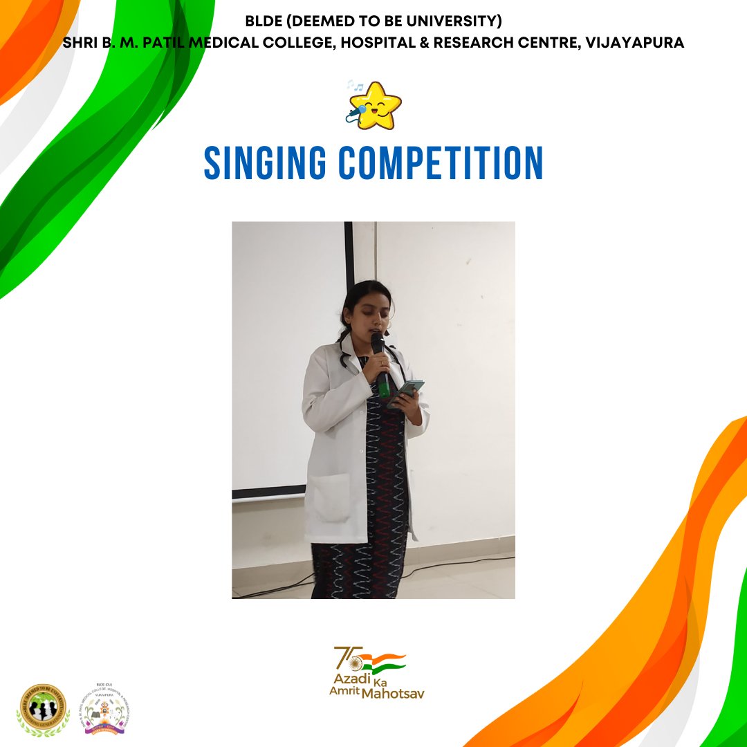 bldedu's tweet photo. "Singing Competition" 🎶 held on the occasion of #AzadikaAmritMahotsav 🇮🇳 at
BLDE(Deemed to be University)
#bldedu #AzadikaAmritMahotsav #HarGharTiranga #75thIndependenceDay https://t.co/nhJ7W7QcSy