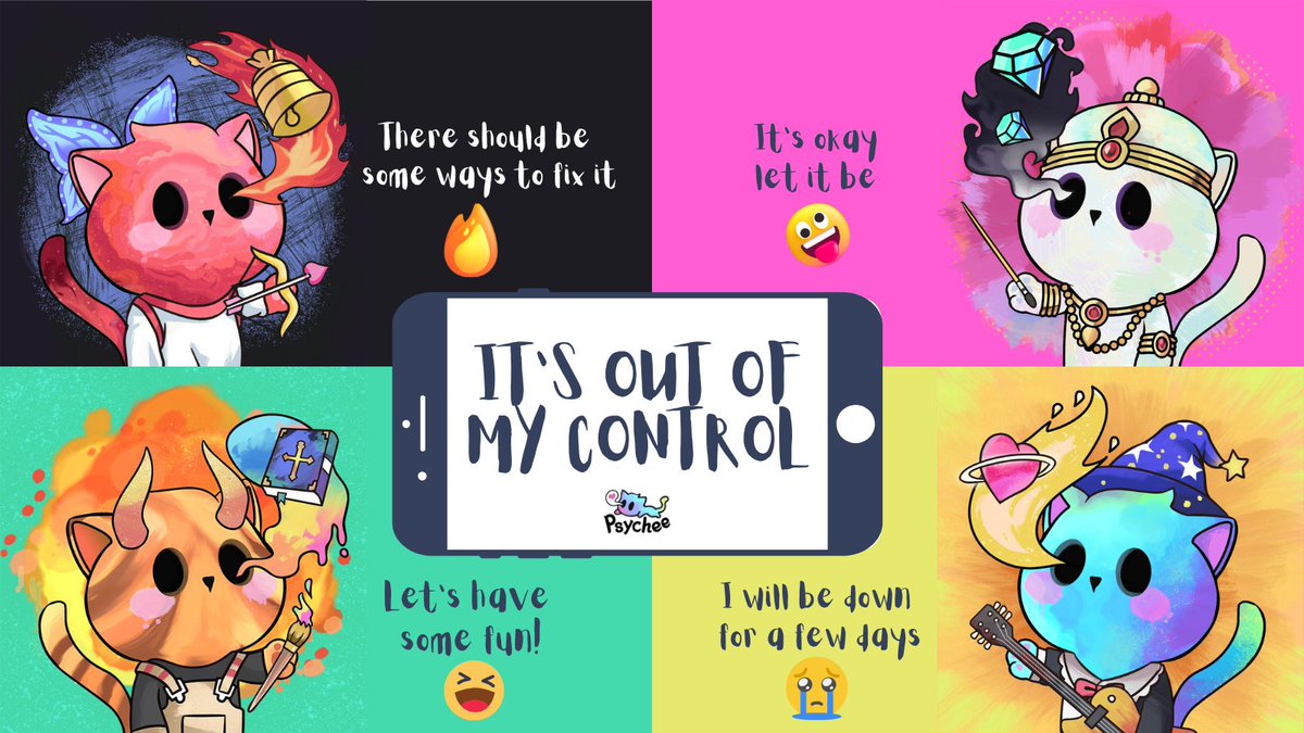 PsycheeNFT's tweet photo. When it's out of your control...

😡 The #Red you
🤪 The #White you
😭 The #Blue you
😆 The #Yellow you

I am Blue, and you?

#ElonMusk #NFTs #MentalHealthMatters #ETH #FreeMints https://t.co/ii641f23Wt
