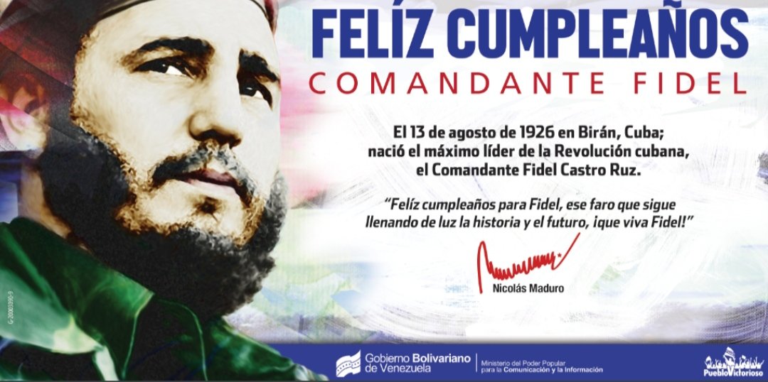 Muchas felicidades en tu día. Gracias por todo Cuba y el Mundo te agradecen por todo