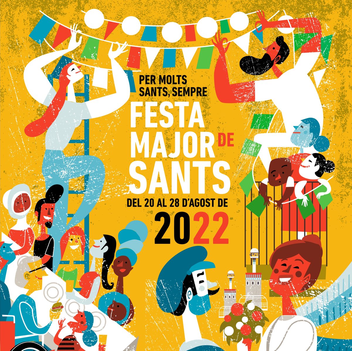 🎉 Amb el pregó d'<a href="/Elies/">Elies Campo</a> Campo, dissabte vinent comença la Festa Major de #Sants: nou dies de festes i activitats als carrers i places, per a tots els gustos i edats.

📙 Consulta ja el programa de la #FMSants 2022 a ja.cat/FMSants.