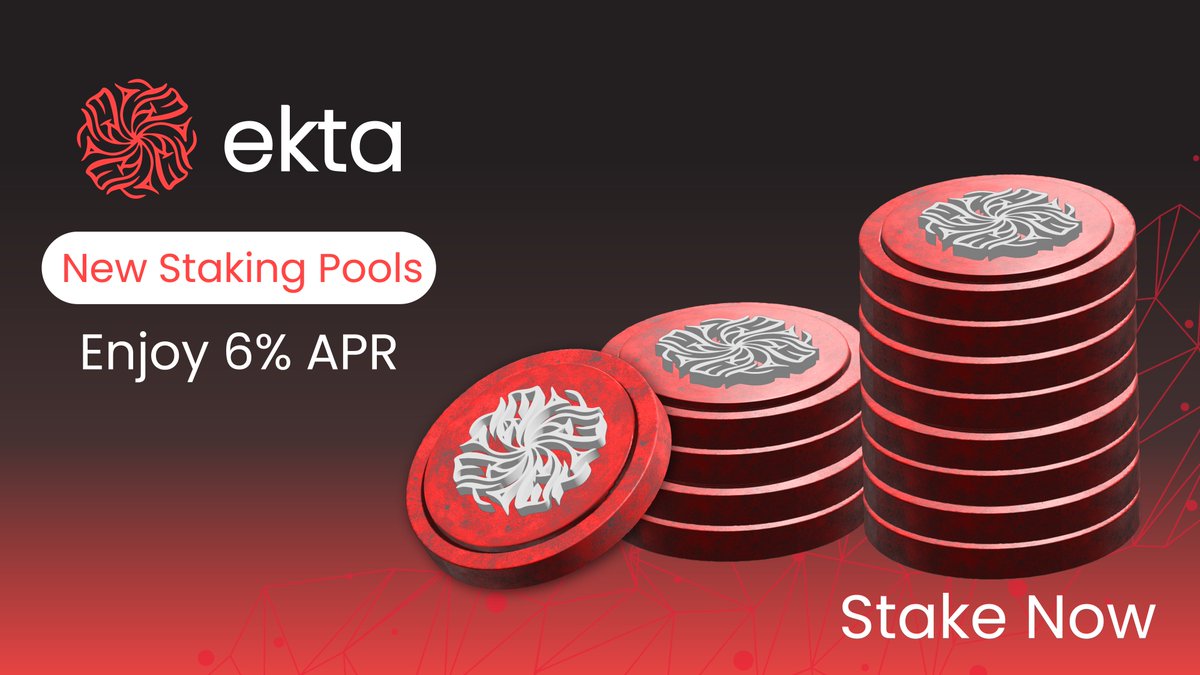 EktaChain's tweet photo. The APR for our staking pool is now 6% 😎
Yes...🚨𝕊𝕀𝕏 ℙ𝔼ℝℂ𝔼ℕ𝕋 🚨
So why are you coins just lying around and not working for you?
Stake now 👇

https://t.co/9lSDB4FT1I https://t.co/RC85L9hBs8