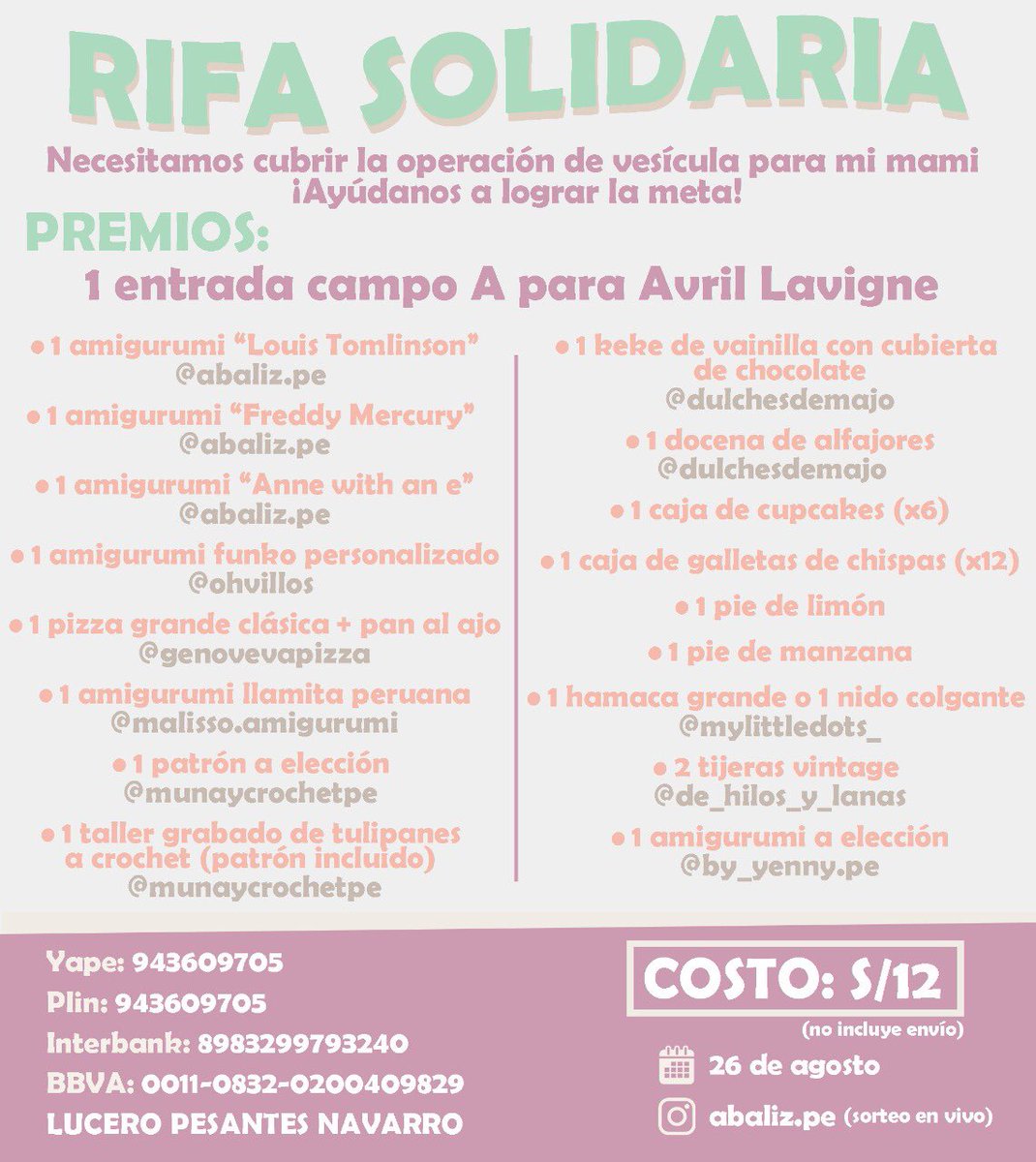 vethirocelu's tweet photo. NUNCA ES TARDE!! Aquí les traigo la RIFA SOLIDARIA que estoy organizando para poder cubrir los gastos de la operación de mi mami, tenemos muy pero muy buenos premios por aquí. 
Ayúdenme dando un RT por favor.🥹🤍 https://t.co/p51reX1toa