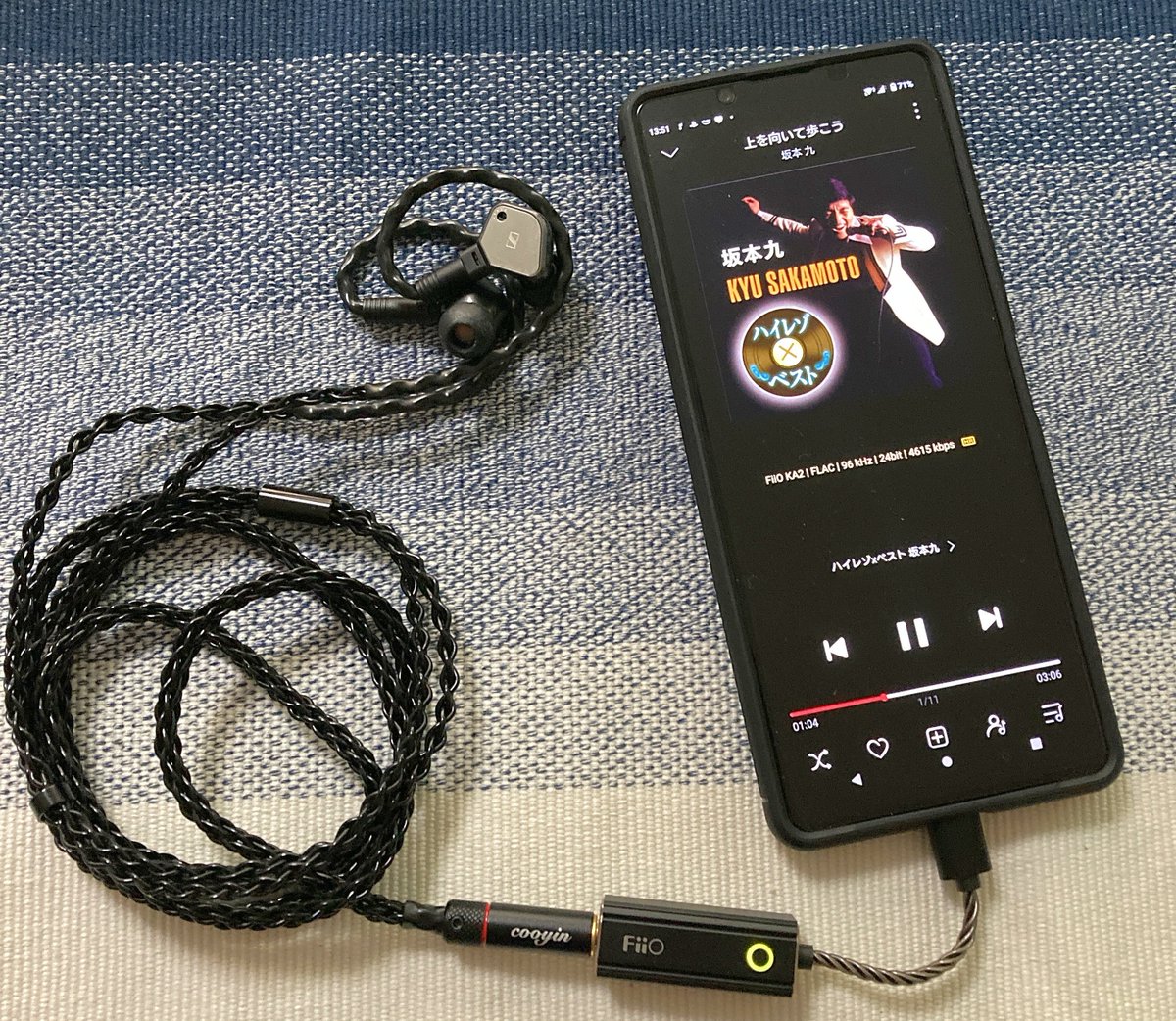 Keisyam's tweet photo. #Fiio のポータブルヘッドホンアンプ #KA2 を購入。

新しいDAPとイヤホン欲しいけど一気に変えるとお金かかるんで、しばらく使って余裕ができたらイヤホン→DAPで購入かな～🥰

イヤホンは #Sennheiser #IE80
バランスケーブルは #cooyin https://t.co/wvIqPPgOGo